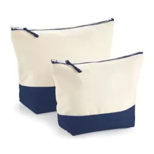 image of Westford Mill Dipped Base Canvas Accessory Bag (L) (Natural/Navy)