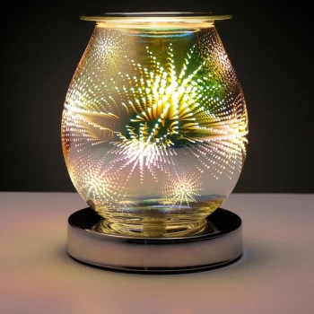 Image of Flower Burst Touch Operated Electric Wax Melt Burner Aroma Warmer Lamp - UK Plug