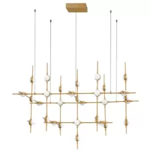 image of Merano - Alaska 30 Light Integrated LED Pendant Ceiling Light Gold Metal LED 30 x 2.4W 5040Lm 3000K