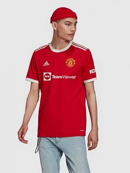Image of adidas Manchester United Mens 21/22 Home Shirt - Red, Red Size M Men