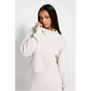 Image of I Saw It First Recycled Blend Cosy Knit Cropped Jumper Co-Ord - White