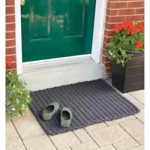 image of Esselle Didsbury Grey Braided Doormat 45 x 75cm