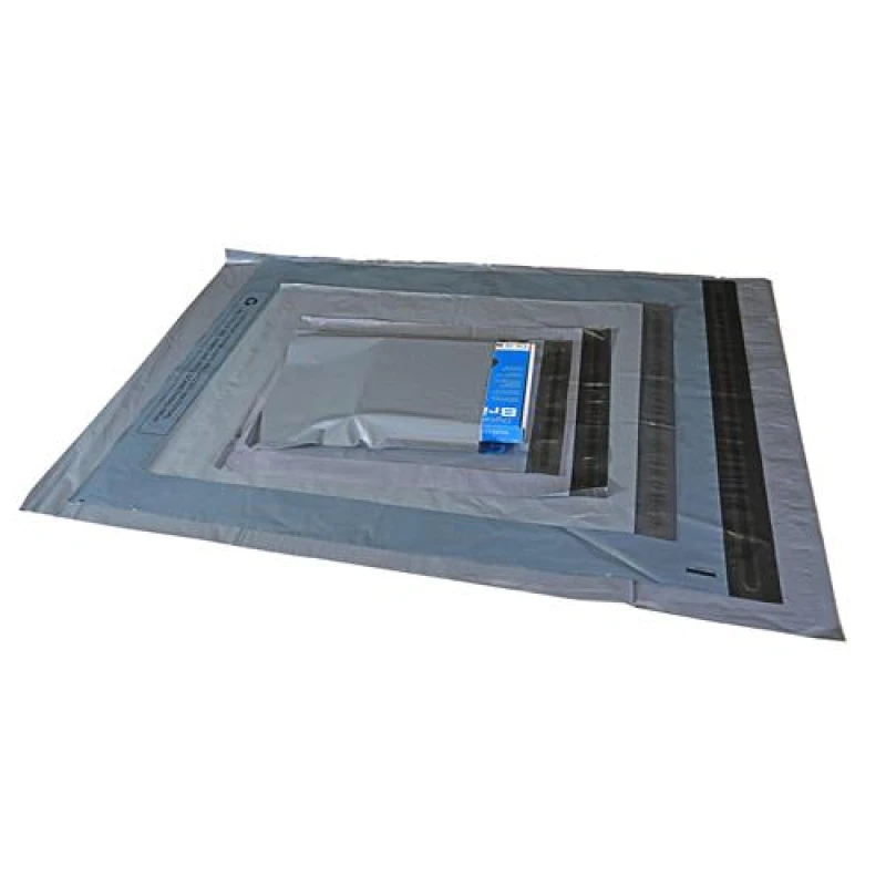 Image of LSM Recycled Grey Polymailers 230 x 310mm +40mm Lip (Pack 1000) -...