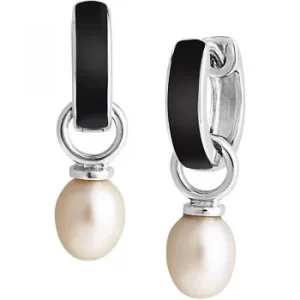 image of Ladies Jersey Pearl Sterling Silver Viva Freshwater Pearl Black Earrings