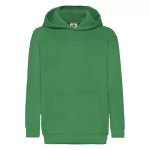 Image of Fruit Of The Loom Childrens Unisex Hooded Sweatshirt / Hoodie (9-11) (Kelly Green)