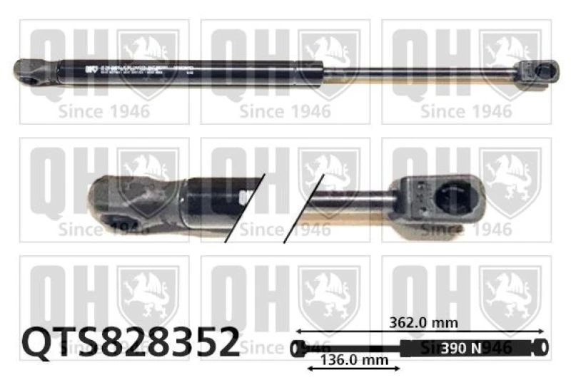 Image of QUINTON HAZELL Tailgate strut QUINTON HAZELL QTS828352