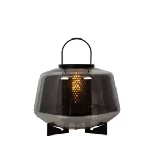 image of Siska Modern 30cm Table Lamp - 1xE27 - Smoke Grey