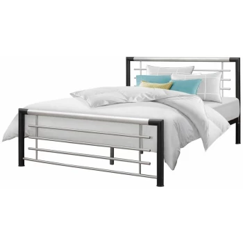 Birlea - Faro Metal Bed - Black & Silver - 4ft Small Double