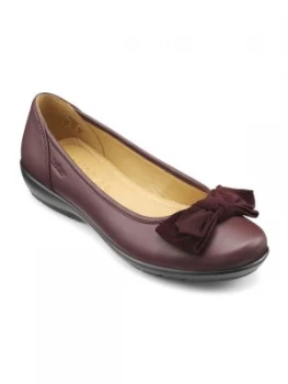 Image of Hotter Jewel Bow Front Ballerina Shoes Maroon
