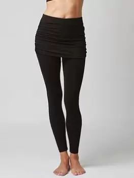 Image of TLC Sport Performance Medium Compression Gathered Skirt Legging - Black Size M Women