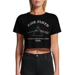 Image of Pink Floyd - Dark Side Of The Moon Retro Womens Large Crop Top - Black
