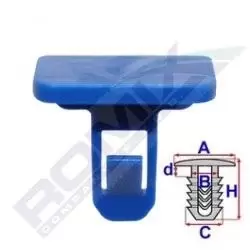 Image of ROMIX Clip C60753 TOYOTA,LEXUS,Yaris Schragheck (_P9_),COROLLA (ZZE12_, NDE12_, ZDE12_),Yaris Schragheck (_P13_),PRIUS Liftback (NHW20_)