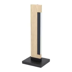 Image of Table Lamp Colour Black Brown Shade White Plastic Bulb LED 1x6.5W Included
