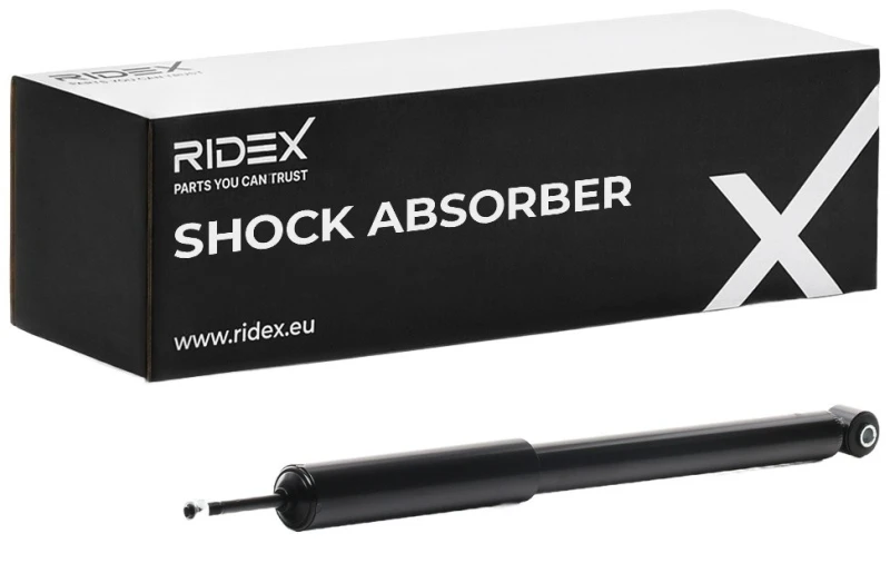 Image of RIDEX 854S0590 Shock absorber Rear Axle, Gas Pressure, Monotube, Telescopic Shock Absorber, Bottom eye Shock Absorber (854)