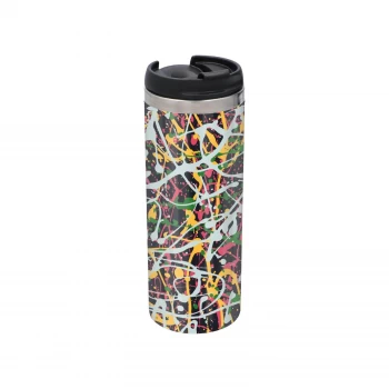 image of Splatter Pattern Stainless Steel Travel Mug - Metallic Finish