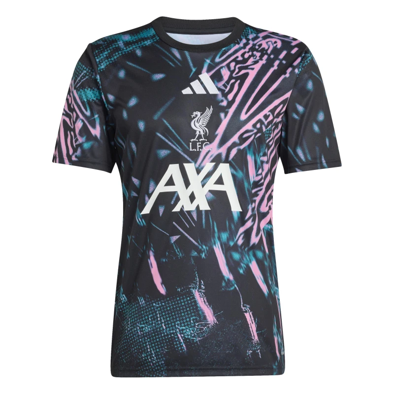 Image of adidas Liverpool 2025 2026 Pre Match Shirt Black/Green male S