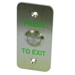 image of LocksOnline Stainless Steel Exit Button - Narrow style