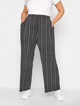 Image of Yours Pleated Wide Leg Trousers - Black, Size 22-24, Women