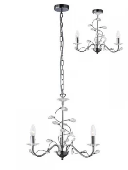 Image of Ceiling Pendant (SHADE SOLD SEPARATELY) 3 Light Polished Chrome, Crystal