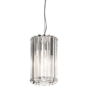 Image of 2 Light Round Mini Ceiling Pendant Light Chrome, Crystal Glass, G9