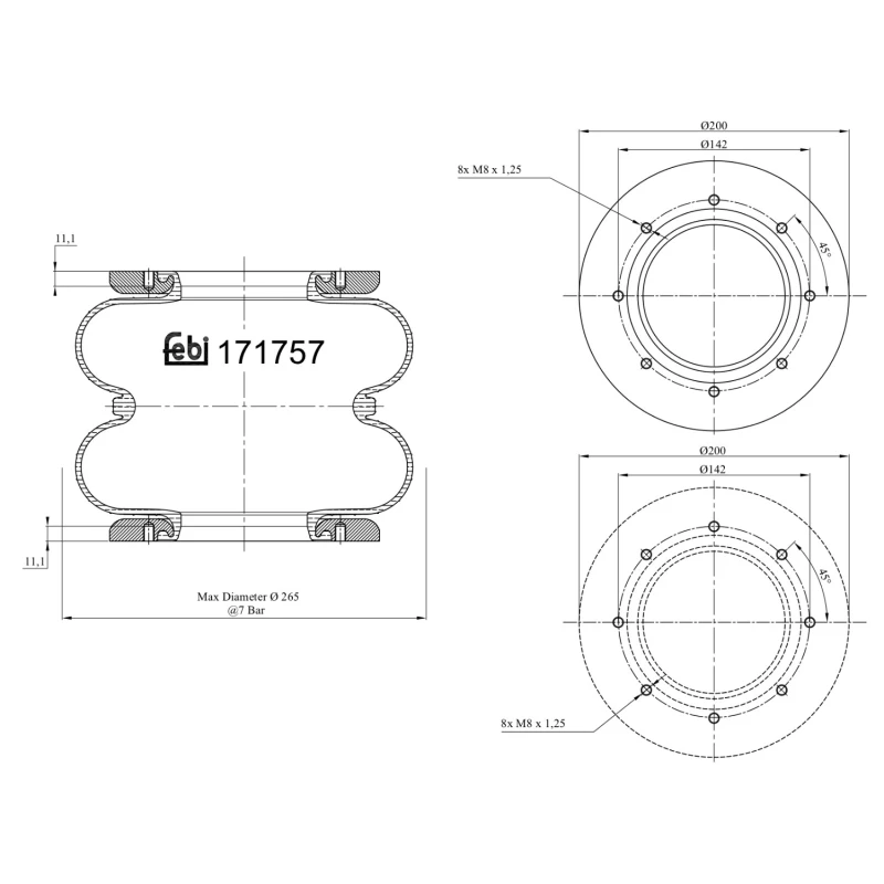 Image of FEBI BILSTEIN 171757 Boot, air suspension Boot,air suspension (324)