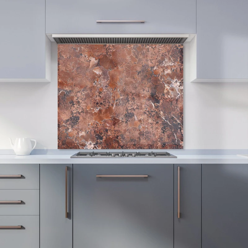 Image of Warren Reed - Designer Terracotta Quartz Effect Kitchen Splashback in Brown Size: 600mm x 750mm Brown Unisex 600mm x 750mm
