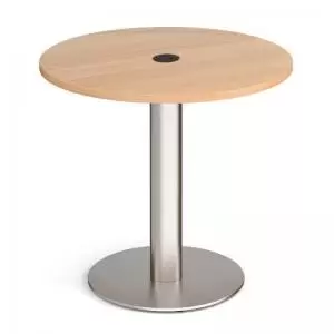 image of Monza circular dining table 800mm in beech with central circular