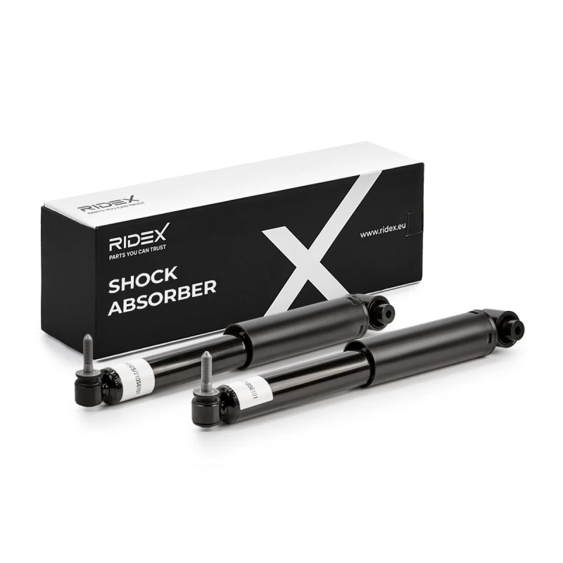 Image of RIDEX 854S19323 Shock absorber Rear Axle, Gas Pressure, Twin-Tube, Telescopic Shock Absorber, Top eye Shock Absorber (854)
