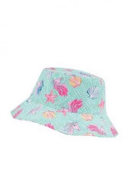 image of Monsoon Girls Unicorn Reversible Bucket Hat - Multi