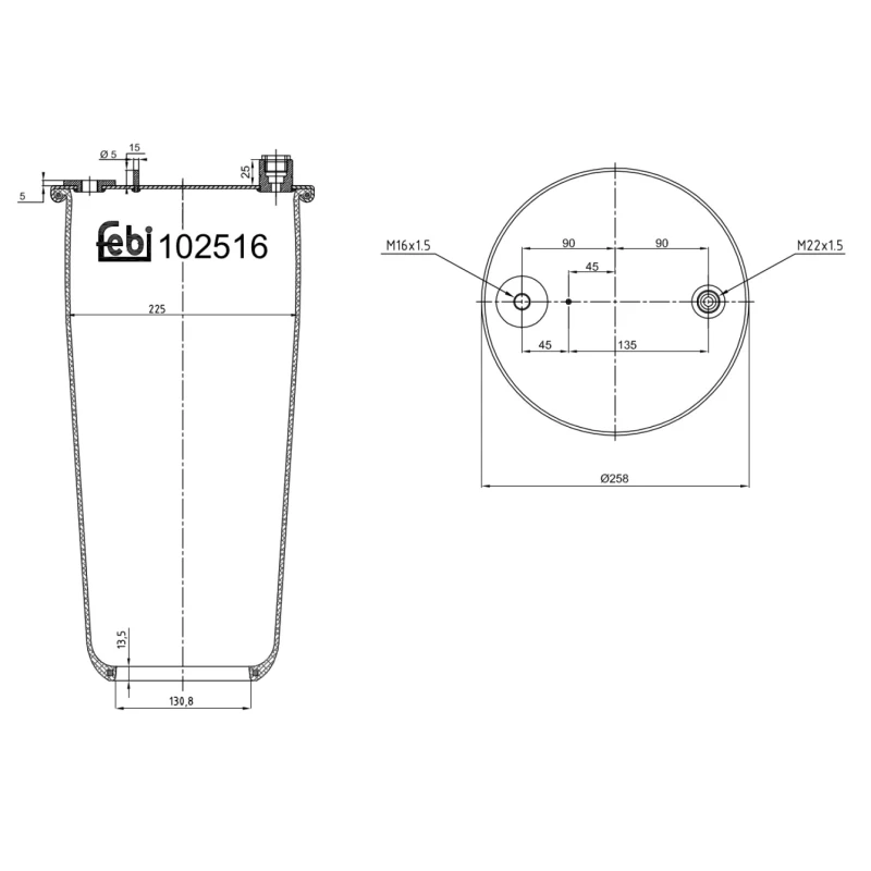 Image of FEBI BILSTEIN 102516 Boot, air suspension Rear Axle Boot,air suspension (324)