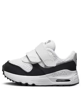 Image of Nike Air Max Systm Infants Unisex Trainers, White/Blue, Size 5.5