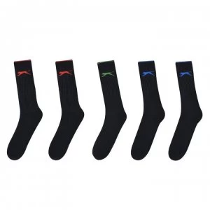 image of Slazenger 5 Pack Crew Socks Mens - Bright Asst