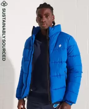 image of Superdry Mens Non Hooded Sports Puffer Jacket Blue / Royal - Size: L