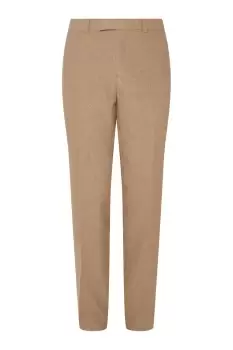 image of Mens Slim Fit Neutral Tweed Suit Trouser