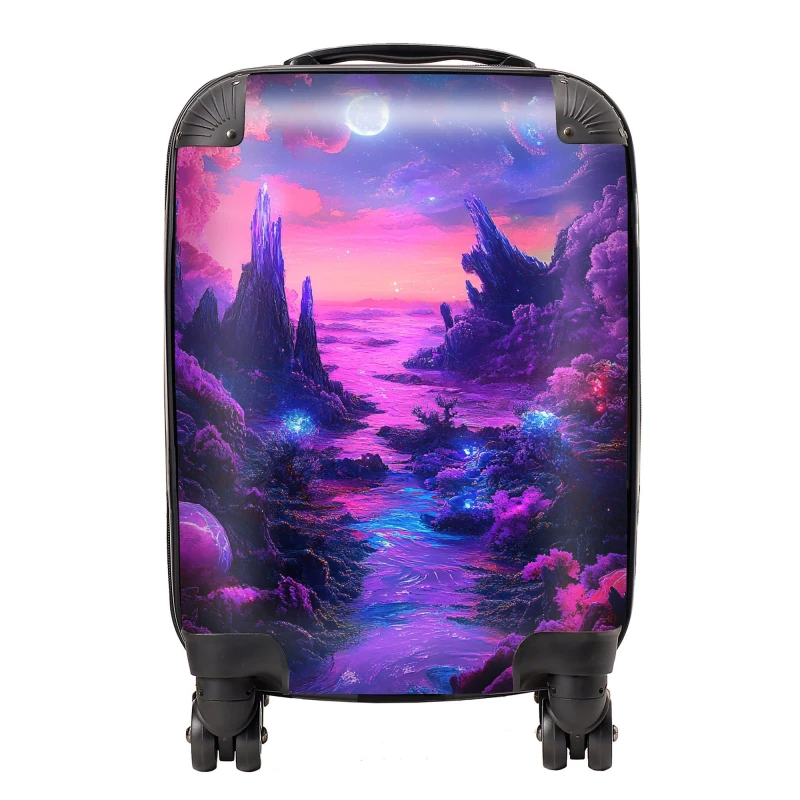 Image of Designer Luggage Elena Sable: 00055 Suitcase in Purple Size: Large Purple Unisex Large