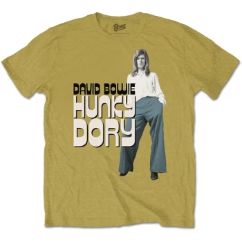 Image of David Bowie - Hunky Dory 2 Unisex Large T-Shirt - Yellow