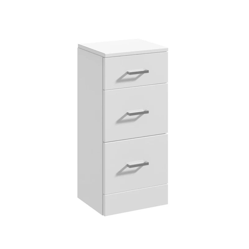 Image of Balterley Slimline 3 Drawer Unit Gloss White 350mm White unisex