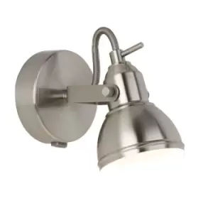 Image of Searchlight Focus - 1 Light Indoor Adjustable Wall Spotlight Satin Silver, GU10