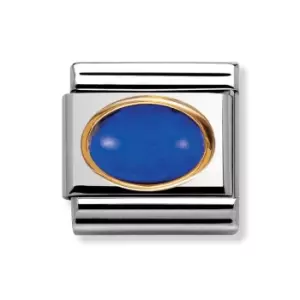 Image of Nomination Classic Gold & Blue September Birthstone Charm