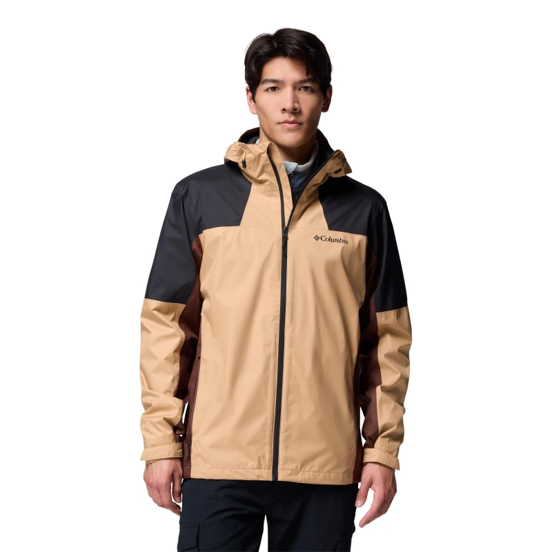 Image of Columbia Mens Inner Limits Waterproof Packable Rain Anorak Tobacco male Small