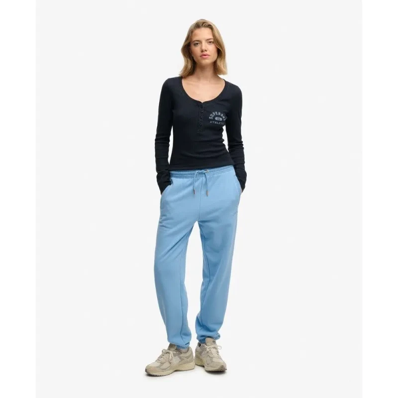Image of Superdry Womens long sleeve button-up T-Shirt Superdry Athletic Bleu Female XS