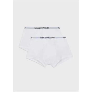 Image of Emporio Armani 2 Pack Cotton Trunks White Size L Men