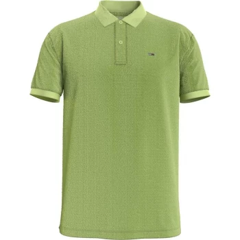 image of Tommy Jeans Jeans Classic Short Sleeve Polo - Faded Lime