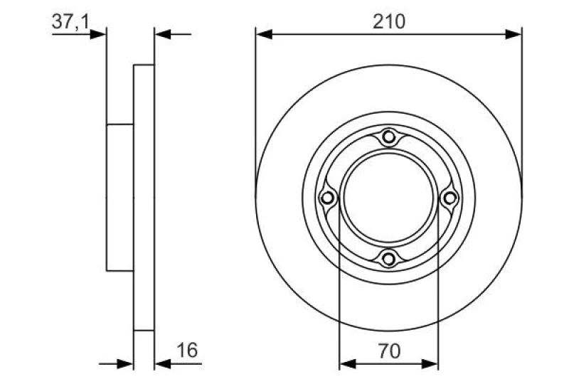 Image of Bosch 0 986 479 U96 Brake disc solid, Oiled Brake Disc (82)