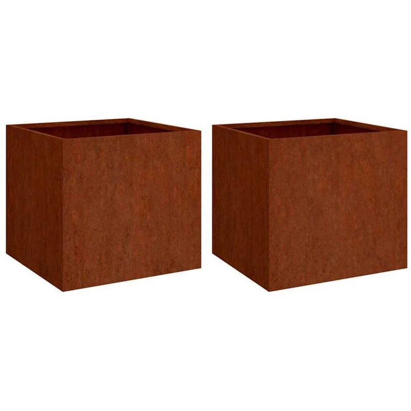 Image of VIDAXL Planters 2 pcs 42x40x39cm Corten Steel Vidaxl 8720287145516