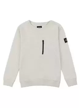 Image of Lyle & Scott Kids Zip Pocket LB Sweat - Light Grey Marl - 12/13