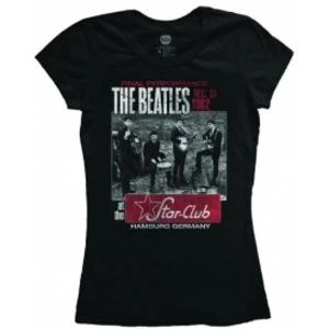 Image of The Beatles Star Club Ladies Black T Shirt: Small