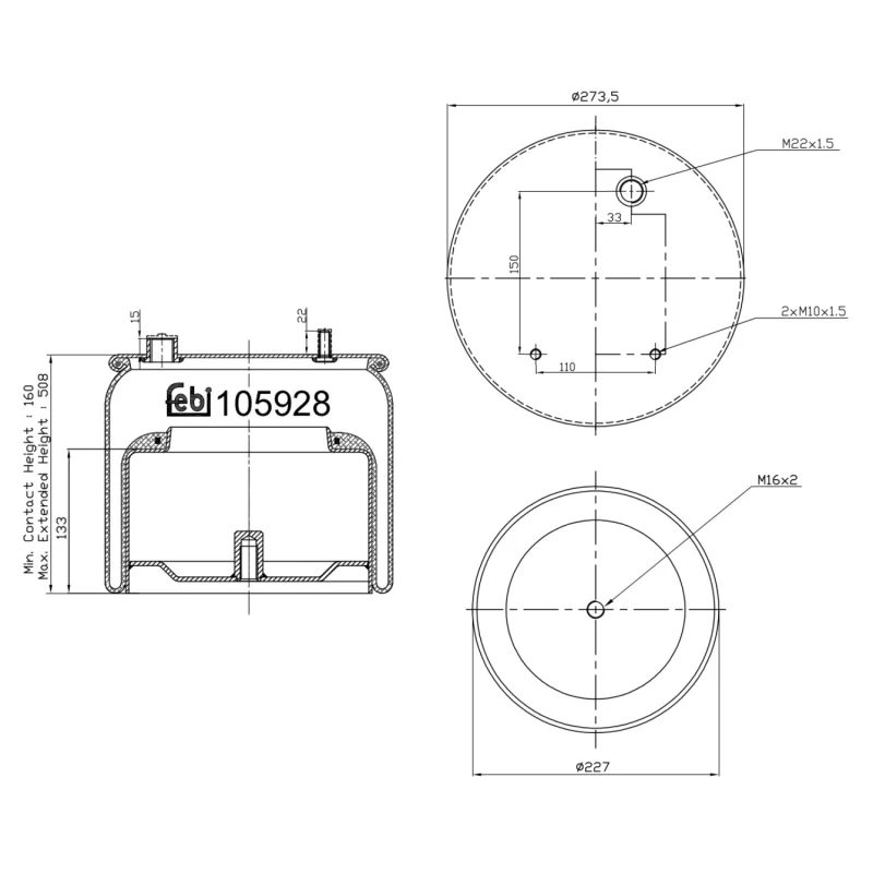 Image of FEBI BILSTEIN 105928 Boot, air suspension Rear Axle Boot,air suspension (324)