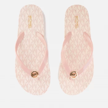 Image of Michael Kors Womens MK Logo Flip Flops - Dark Ballet - US 7/UK 4 - Pink