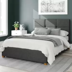 Image of Aspire Caine Twill Kingsize Ottoman Bedframe - Charcoal